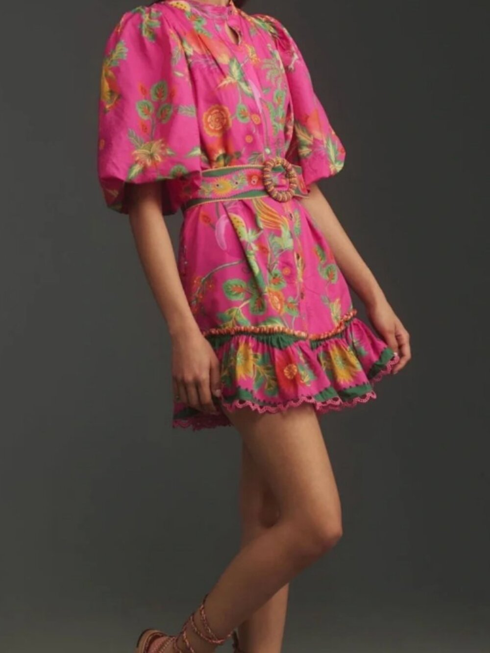 Farm Rio Pink Delicate Fruit Garden Mini Dress - Picture 2 of 9